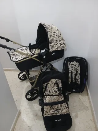 Coche trio, compuesto de capota,silla paseo y gr 0