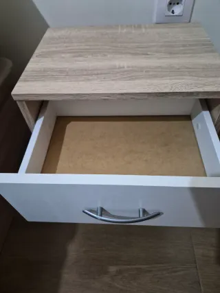 2 Mesa de noche moderna madera y blanco