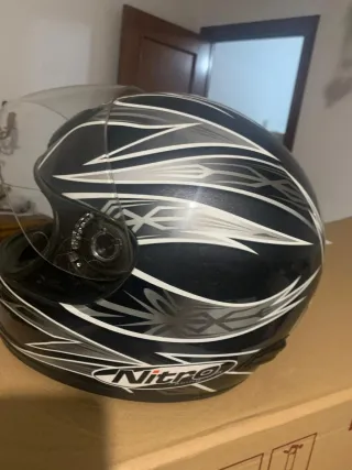 Casco Moto Nitro Negro con Diseño
