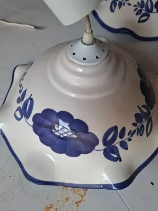 Lámparas de Cerámica (2) Azul y Blanco