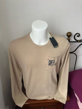 Maglietta P/CLUB uomo manica lunga M beige
