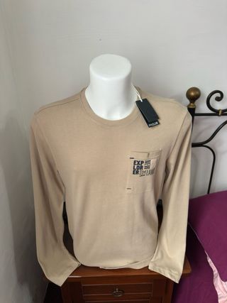 Maglietta P/CLUB uomo manica lunga M beige