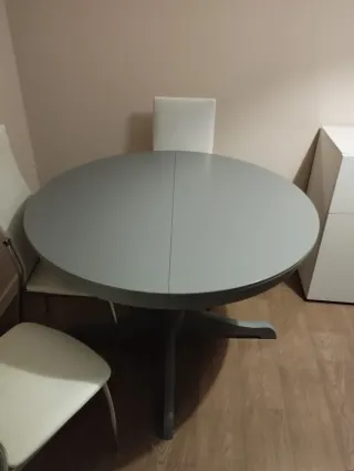 Tavolo da pranzo in legno massello laccato grigio