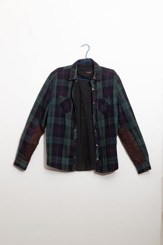 Camisa Zara Man cuadros acolchada coderas