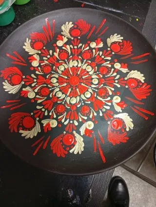 Piatto terracotta dipinto a mano mandala