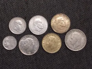 Lote de 7 Pesetas Españolas. Franco y J.Carlos I.