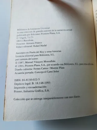 Asesinato en Prado del Rey M. Vázquez Montalbán