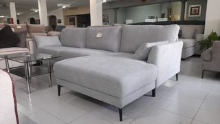 Sofá modular gris y marrón