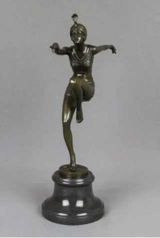 Escultura Bronce Art Déco Bailarina