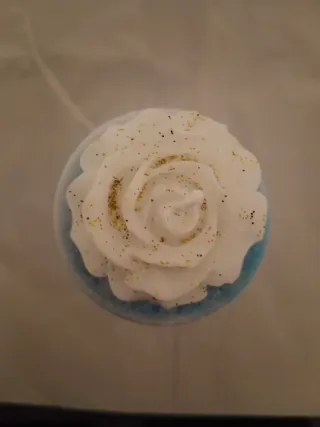 Candela decorativa con cervo e rosa con glitteroro