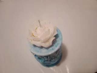 Candela decorativa con cervo e rosa con glitteroro