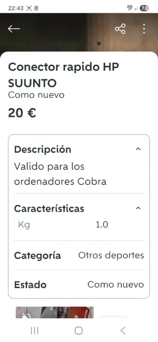 Conector Rápido HP Suunto Cobra