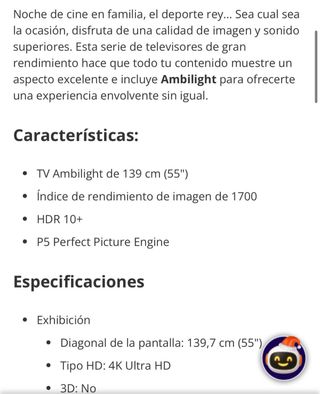 TV Philips 55 Ambilight 4K UHD