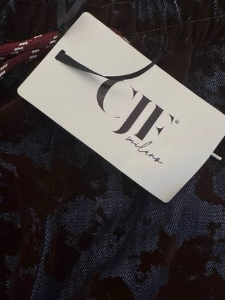 Pantaloni palazzo denim blu e cioccolato