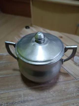 Azucarero de aluminio vintage años 60