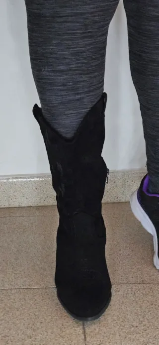 Botas cowboy tacón negras