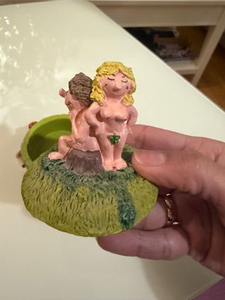 Cajita cerámica Adán y Eva