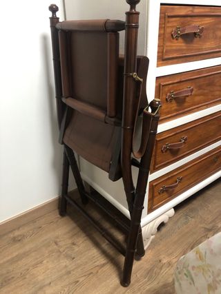 Silla Safari Plegable Madera y Cuero