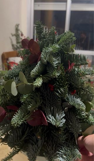 Mini Árbol de Navidad Verde y Rojo