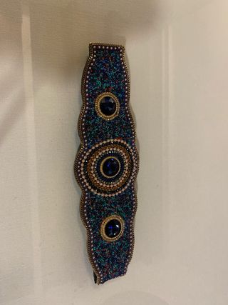 Cinturón elástico ancho con pedrería