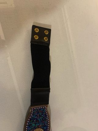 Cinturón elástico ancho con pedrería
