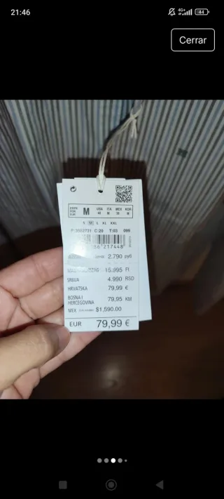 Camisa Pedro del Hierro Talla M Rayas