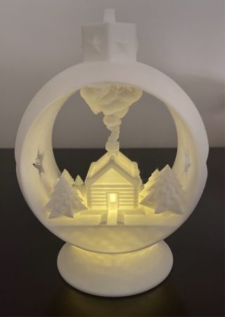 Adorno Navideño Casa con Humo