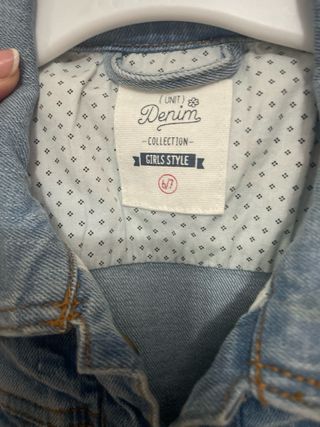 Cazadora vaquera niña flores 6-7 años