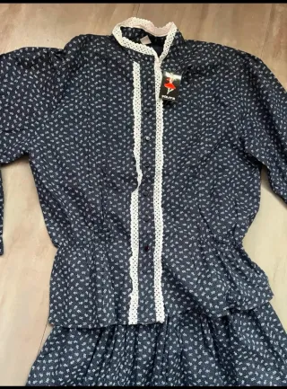 Traje casera/Baserritarra azul y blanco