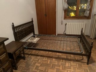 Estructura cama 135 cm madera y metal