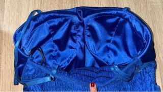 Vestido largo azul tul