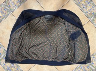 Giacchetta in Pelle Vintage Nera e Blu