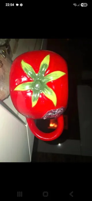 Taza cerámica diseño flores de Navidad