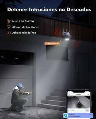 Cámara Vigilancia Solar 2K WiFi Exterior NUEVA