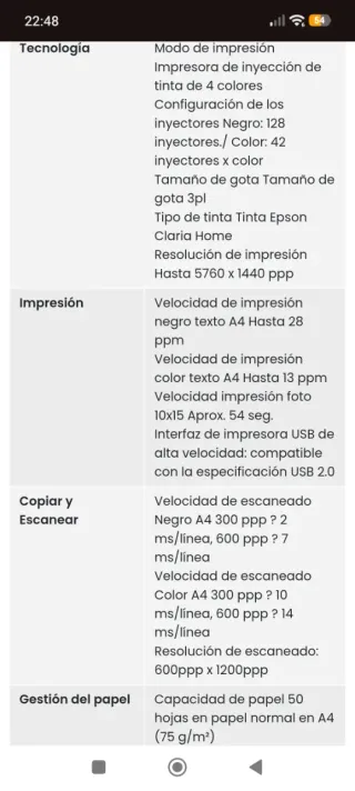 Impresora epson xp 102 multifunción