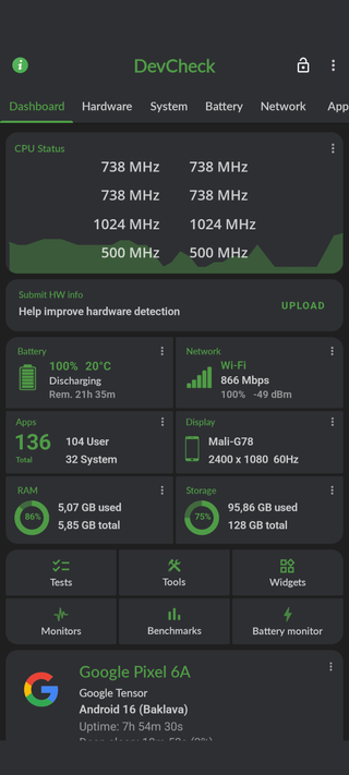 Google Pixel 6a Negro