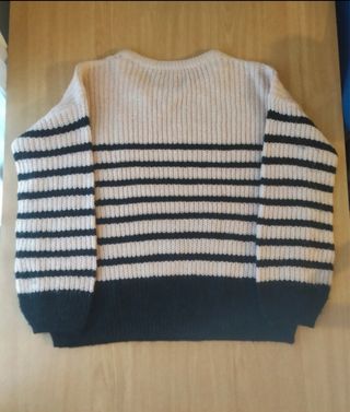 Jersey de punto rayas y flores