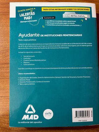 Libros ayudantes de instituciones penitenciarias