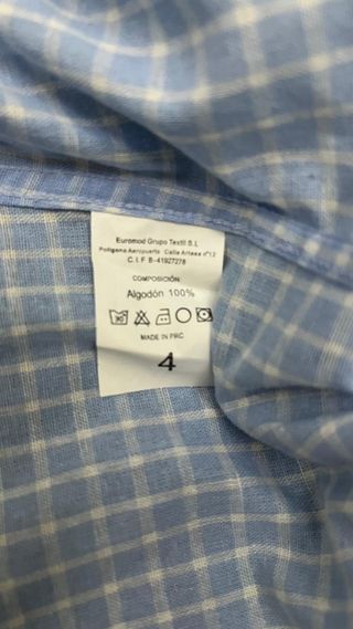 Camisa de caballero a cuadros