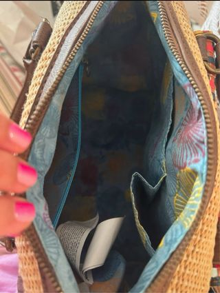 Bolso Desigual Marrón Multicolor Tejido