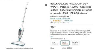 BLACK+DECKER Mopa de vapor multifunción de bajo