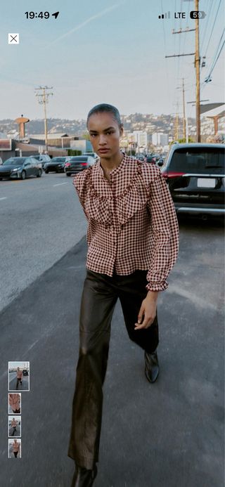 Camisa de cuadros con volantes