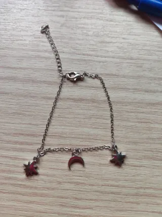 Pulsera plata luna y estrella