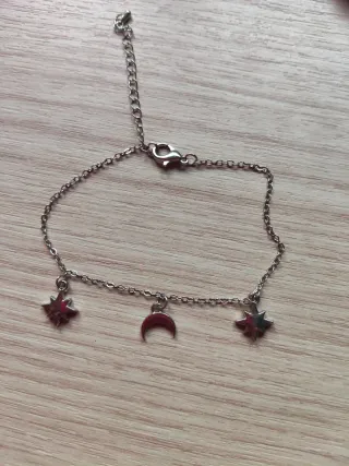 Pulsera plata luna y estrella