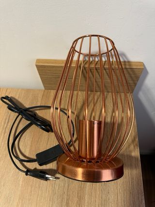 Lámpara de mesa cobre jaula