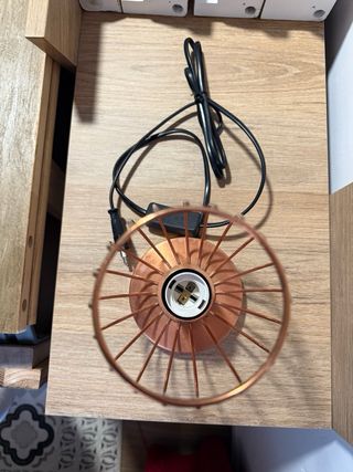 Lámpara de mesa cobre jaula