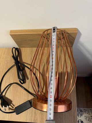 Lámpara de mesa cobre jaula