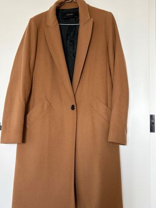 Abrigo paño color camel
