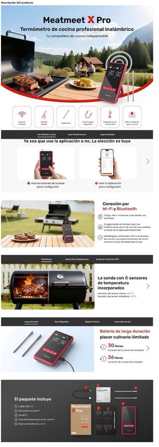 NUEVO! Termómetro Carne X Pro Bluetooth WiFi