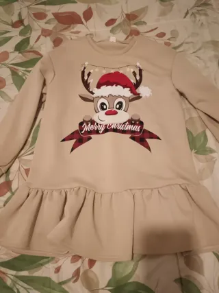 Vestido Navidad Reno Beige talla 10